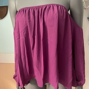 Shinestar NWT Off the shoulder chiffon blouse size large